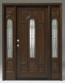 Solid Wood Teak Front Unit Pre-hung & Finished Center Arch TTK7525-GL02